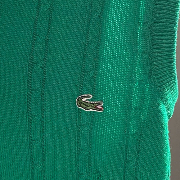 Lacoste- Vintage Green Sweater Vest - Picture 3 of 4